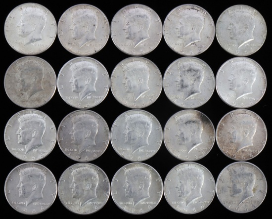 LOT OF 90% SILVER KENNEDY HALF DOLLARS $10 FACE