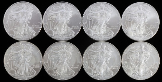 2009 2013 1 OZT SILVER AMERICAN EAGLE COIN LOT