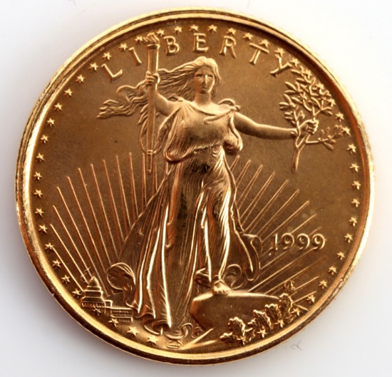 1999 GOLD 1/10 OZT OUNCE AMERICAN EAGLE BU COIN