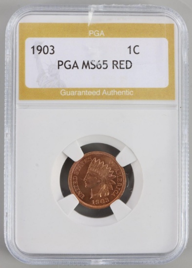 1903 INDIAN CENT MS65 RED PGA ENCAPSULATED