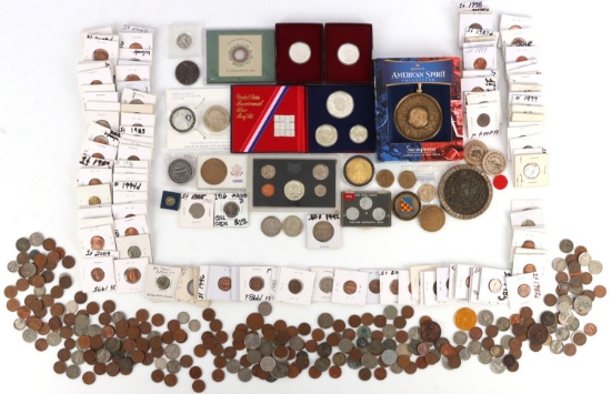 LOT OVER 6 POUNDS U.S. & WORLD UNSEARCHED COINS