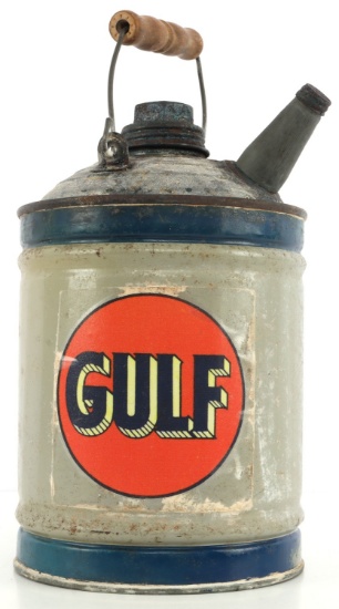 VINTAGE GULF LUBE MOTOR OIL CAN