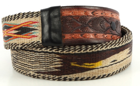 PRISON MADE STYLE EAGLE HORSE HAIR BELT