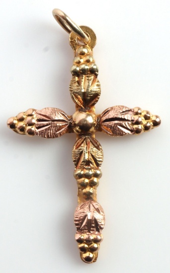 10KT BLACK HILLS GOLD CROSS