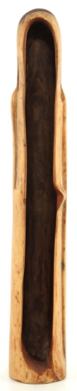 HOODED FIGURE CARVED WOOD SCULPTURE R BLACKSTOCK
