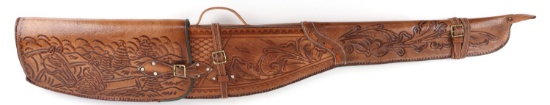 MEXICAN HAND-TOOLED LEATHER RIFLE CASE OR HOLSTER