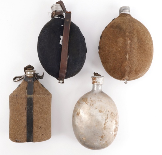 4 WWII GERMAN M31 CANTEEN LOT 1 BATTLEFIELD RELIC