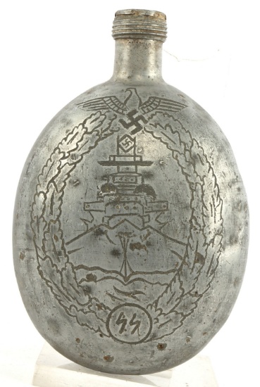 WWII GERMAN KRIEGSMARINE SS ETCHED CANTEEN