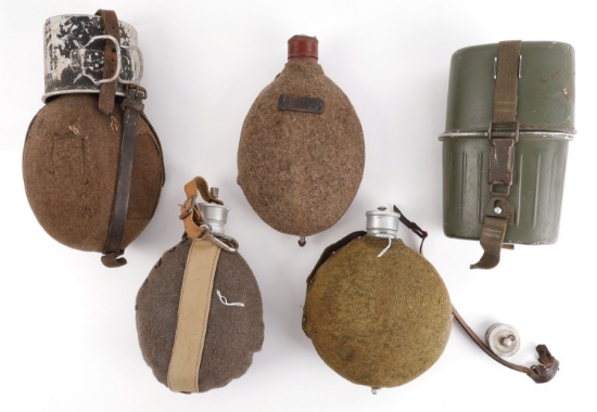 LOT OF 5 WWII GERMAN CANTEENS