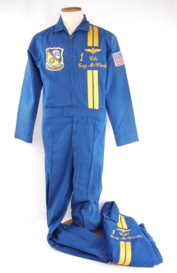 US NAVY BLUE ANGELS BOSS NAMED FLIGHT SUIT PAIR