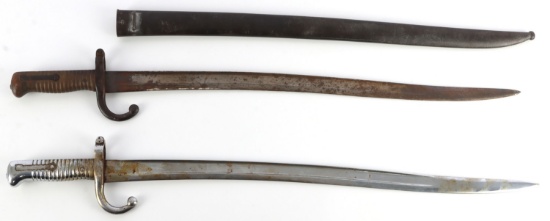 LOT OF 2 FRENCH MODEL 1866 YATAGHAN SWORD BAYONETS