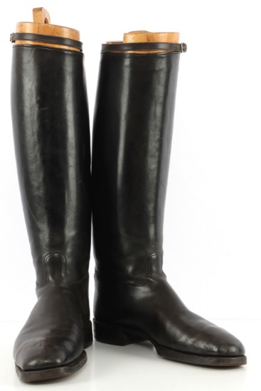 WWII GERMAN PAIR OF LEATHER SS OFFICER BOOTS
