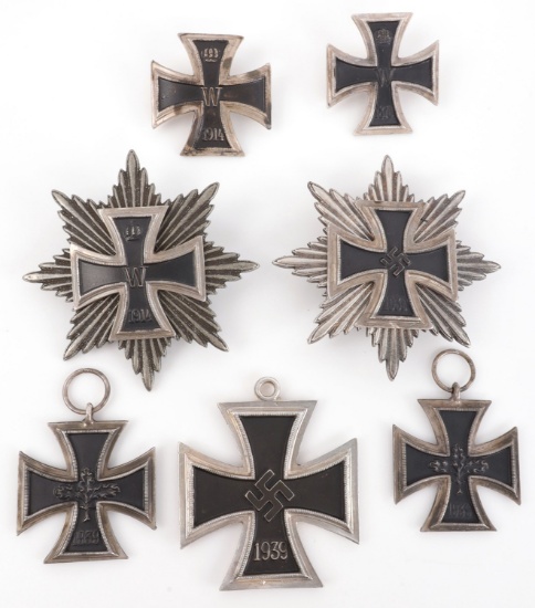 LOT OF 7 WWII GERMAN THIRD REICH IRON CROSSES