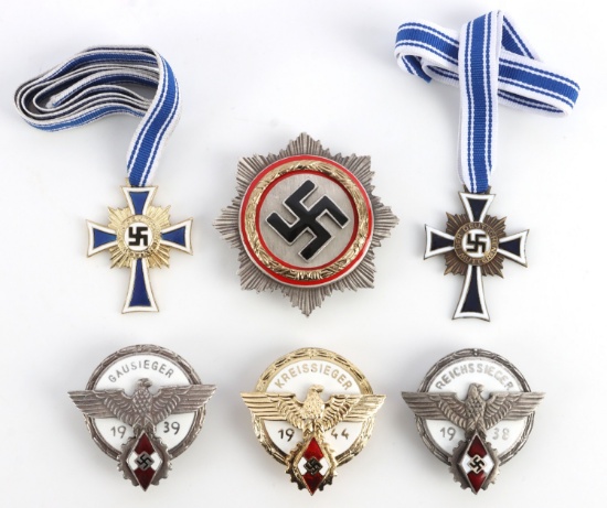 LOT OF 6 WWII GERMAN THIRD REICH ENAMEL AWARDS