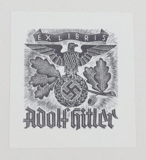 WWII GERMAN THIRD REICH HITLER EX LIBRIS BOOK