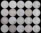 LOT OF 90% SILVER FRANKLIN HALF DOLLARS $10 FACE