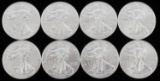 2016 8 SILVER AMERICAN EAGLE .999 FINE 1 OZT COINS