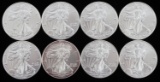 2016 8 SILVER AMERICAN EAGLE .999 FINE 1 OZT COINS