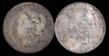 1922 PEACE & 1886 O MORGAN SILVER DOLLAR COIN LOT