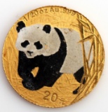 2001 20 YUAN GOLD CHINESE PANDA 1/20 OUNCE