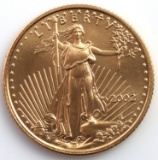 2002 GOLD 1/10 OZT OUNCE AMERICAN EAGLE BU COIN