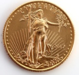 2017 GOLD 1/10 OZT OUNCE AMERICAN EAGLE BU COIN