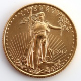 2017 GOLD 1/10 OZT OUNCE AMERICAN EAGLE BU COIN