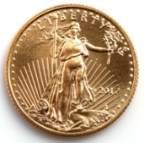 2017 GOLD 1/10 OZT OUNCE AMERICAN EAGLE BU COIN