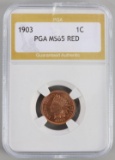 1903 INDIAN CENT MS65 RED PGA ENCAPSULATED