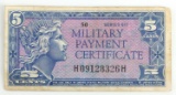 MPC MILITARY PAYMENT CERTIFICATE 611 5 CENTS