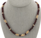 14KT GOLD AND WINE GARNET NECKLACE