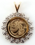 10KT YELLOW GOLD PENDANT WITH YUAN COIN COPY