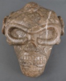 TAINO ELABORATE SKULL WITH EAR ORNAMENTS