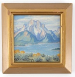 MARIE DOROTHY DOLPH MINIATURE PAINTING MT. MORAN