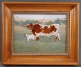 20TH CENTURY WESTERN ART HEIFER & CALF TW