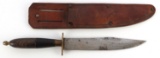 BULL HORN GRIP BOWIE KNIFE SIGNED T. GOMEZ MEXICO