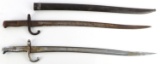 LOT OF 2 FRENCH MODEL 1866 YATAGHAN SWORD BAYONETS