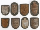 LOT OF 8 WWII GERMAN THIRD REICH CAMPAIGN SHIELDS