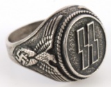 WWII GERMAN THIRD REICH SS SILVER RING SIZE 12 U.S
