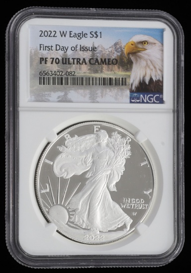 SILVER EAGLE $1 PF 70 ULTRA CAMEO 2022