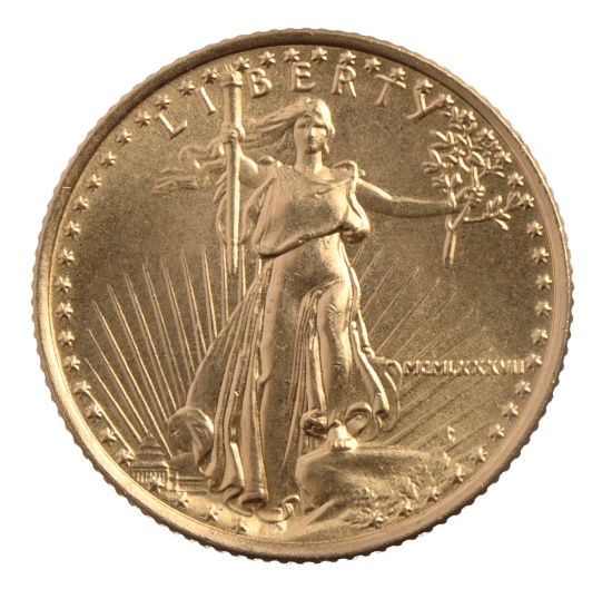 1988 GOLD 1/10 OZT OUNCE AMERICAN EAGLE BU COIN