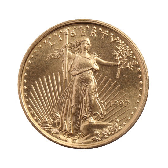 1997 GOLD 1/10 OZT OUNCE AMERICAN EAGLE BU COIN