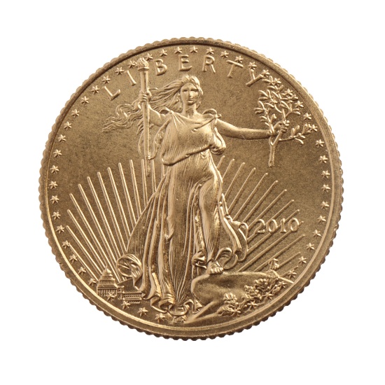 2010 GOLD 1/10 OZT OUNCE AMERICAN EAGLE BU COIN