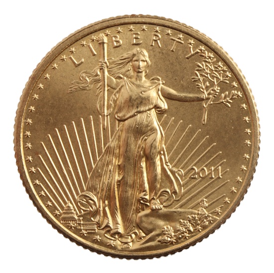 2011 GOLD 1/10 OZT OUNCE AMERICAN EAGLE BU COIN