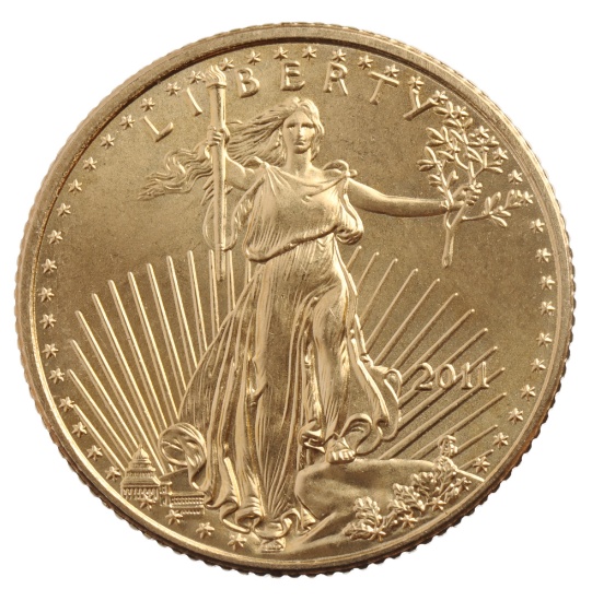 2011 GOLD 1/10 OZT OUNCE AMERICAN EAGLE BU COIN