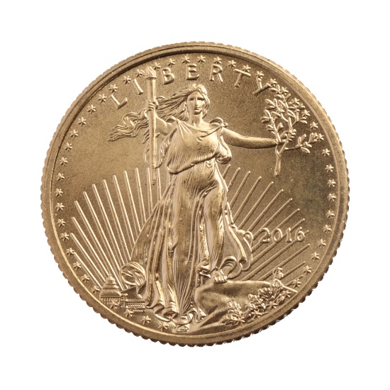 2016 GOLD 1/10 OZT OUNCE AMERICAN EAGLE BU COIN