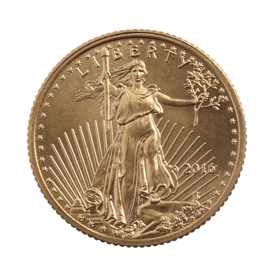 2016 GOLD 1/10 OZT OUNCE AMERICAN EAGLE BU COIN