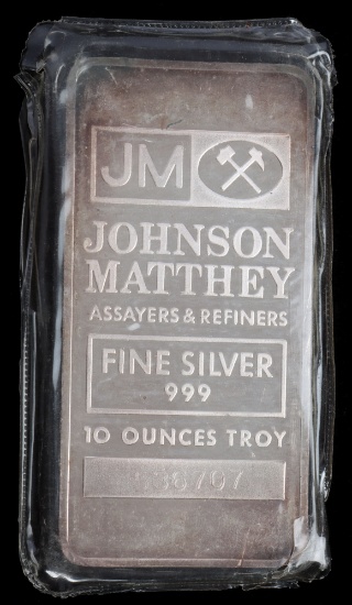 10 TROY OUNCE .999 SILVER BULLION BAR