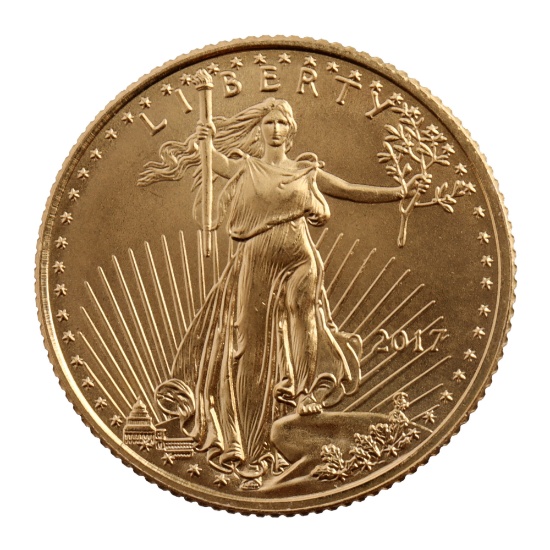 2017 GOLD 1/10 OZT OUNCE AMERICAN EAGLE BU COIN