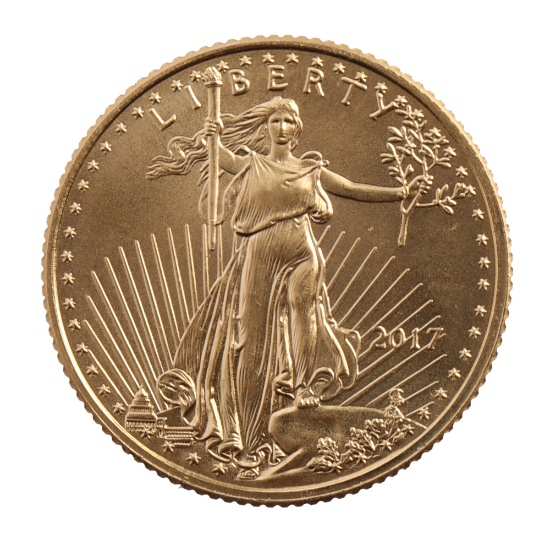 2017 GOLD 1/10 OZT OUNCE AMERICAN EAGLE BU COIN